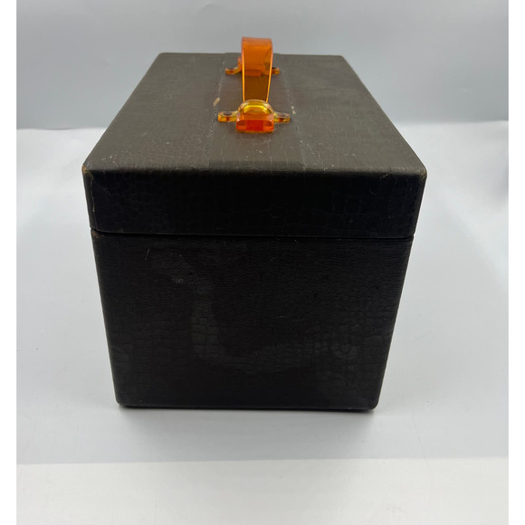 Vintage Snake Skin Mini Train Travel Case Carry On Luggage Handle MCM Distressed - Picture 9 of 16